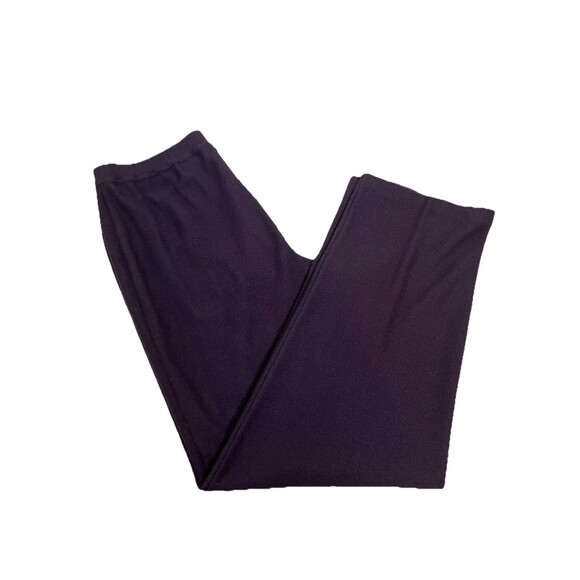EILEEN FISHER 100% Wool Pants Knit Straight Leg Ankle Purple Plumb Size M Career - Picture 1 of 6